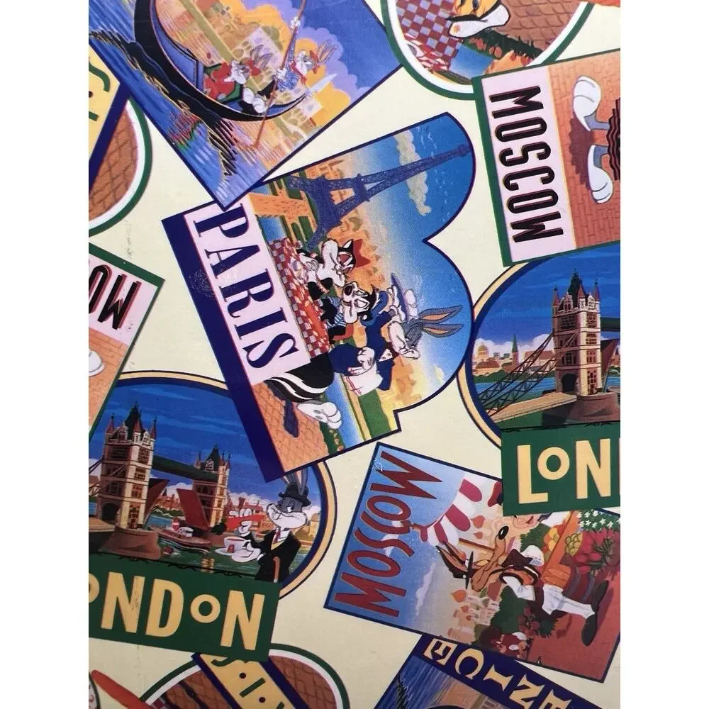 Vintage 1993 Warner Bros Looney Tunes Travel Photo Album Bugs Bunny Paris London